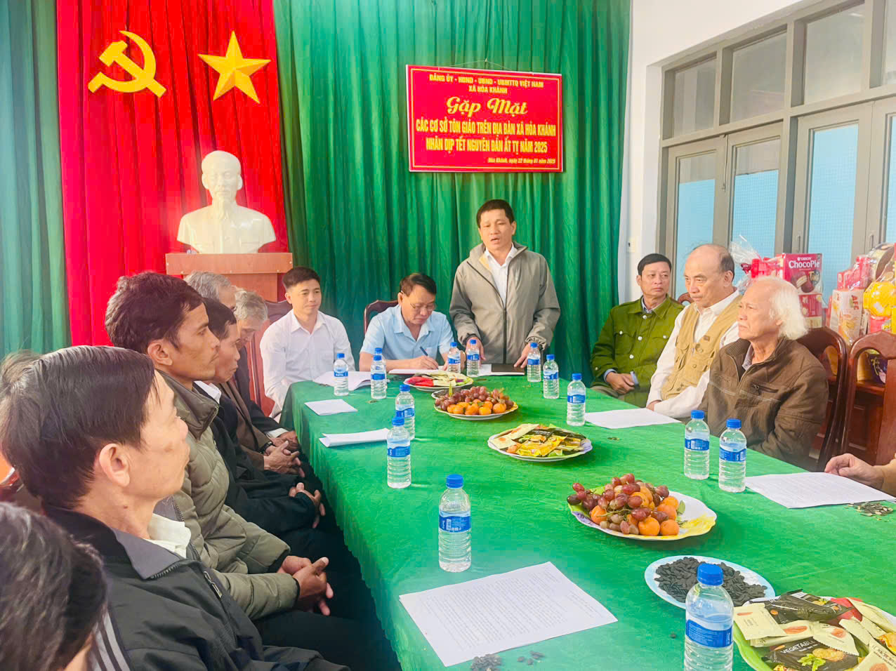 Xã Hòa Khánh gặp mặt chức sắc, chức việc các tôn giáo  dịp Tết Nguyên đán Ất Tỵ 2025