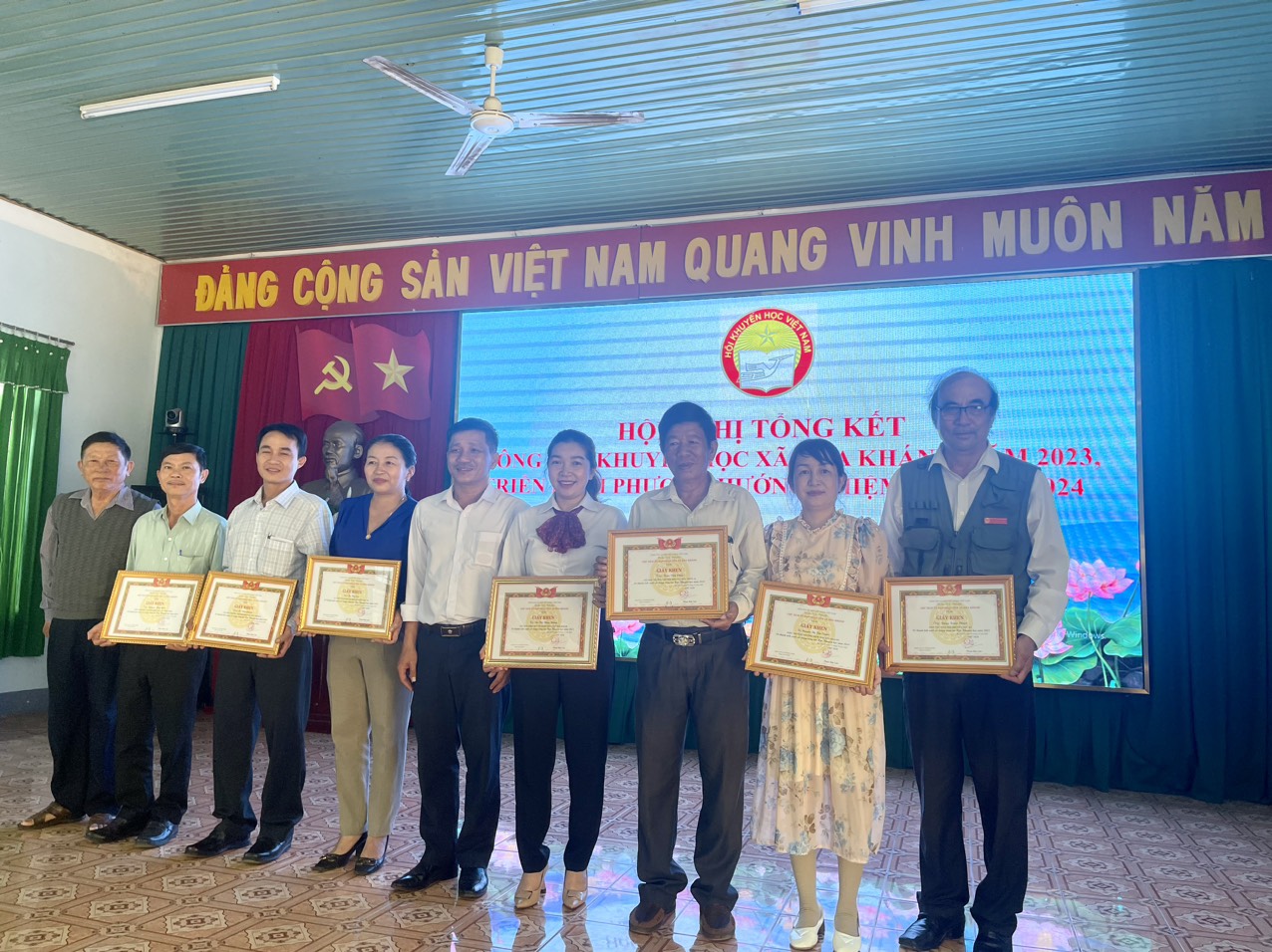 Hội Khuyến học xã Hòa Khánh tổ chức hội nghị tổng kết công tác khuyến học năm 2023 và triển khai phương hướng, nhiệm vụ năm 2024